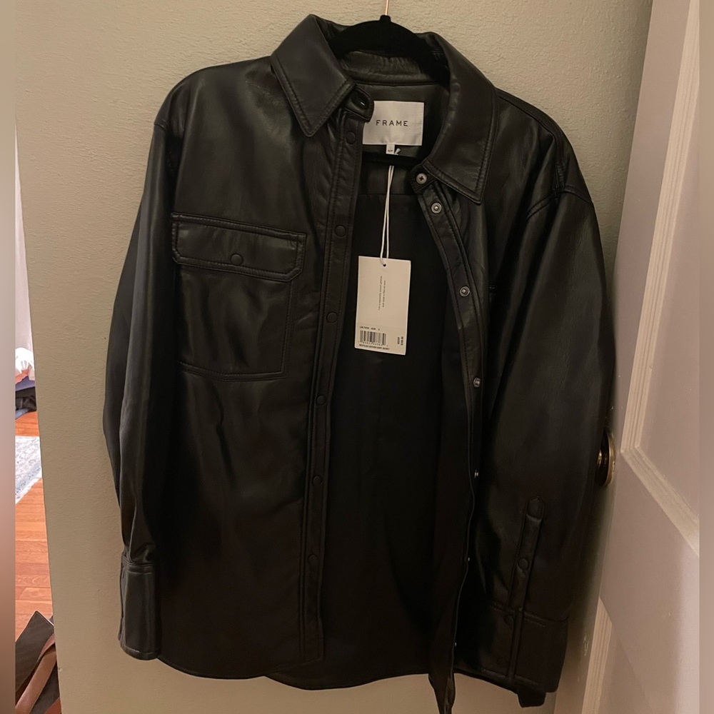 *new with tags* FRAME RECYCLED LEATHER SHIRT JACKET